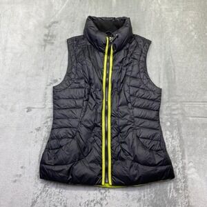 Halifax Traders Womens Down Puffer Vest‎ Black Yellow Zip Collar Lightweight S